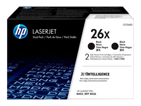 HP 26X original LaserJet Toner cartridge CF226XD Black High Yield 2-pack