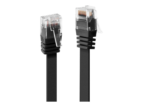 LINDY Cat.6 Flat Ribbon Patch Cable Black 1m Without Shielding