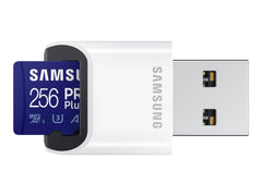 SAMSUNG PRO Plus 256Go microSDXC UHS-I U3 160Mo/s Full HD & 4K UHD memory card including USB card reader