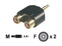 MCL Adaptateur JACK 3.5 mâle / 2 x RCA femelle haute qualité    (P)