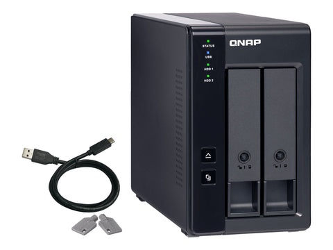 QNAP TR-002 2 Bay USB Type-C Direct Attached Storage with Hardware RAID