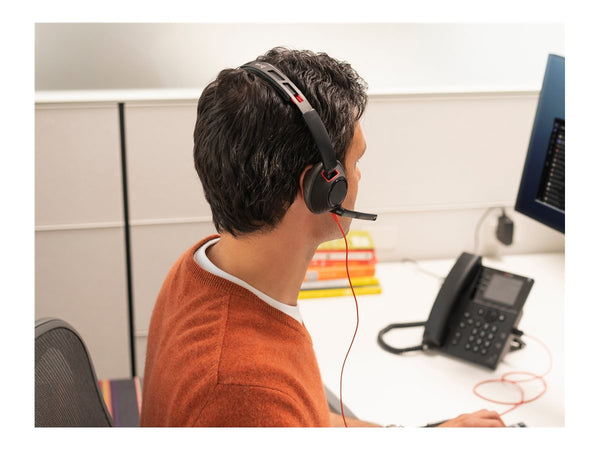 HP Poly Blackwire 5220 Stereo USB-C Headset +3.5mm Plug +USB-C/A Adapter