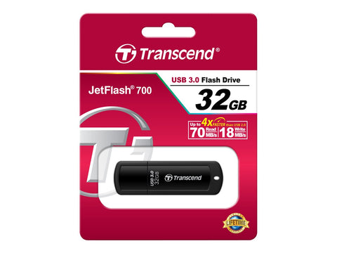 TRANSCEND 32Go Clé USB USB3.1 Gen1 - Classique - Noir