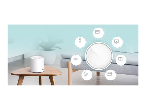 TP-LINK Deco X60 AX3000 Wi-Fi 6 Whole-Home Mesh System 3-pack Quad-core CPU 2x GE RJ45 4x int.antennas MU-MIMO
