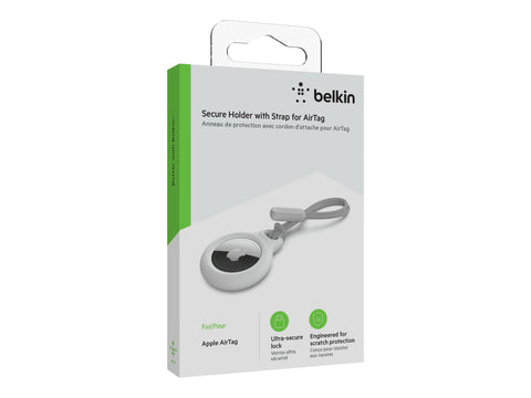 BELKIN Airtag Protection avec Cordon Blanc