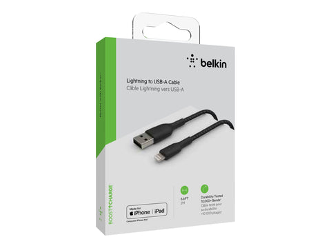 BELKIN BOOST CHARGE USB-A to Lightning Cable Braided 2M Black
