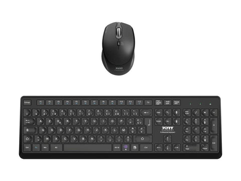 PORT DESIGNS Mouse and Keyboard 2in1 Robust and long-lasting keyboard Ergonomic and ambidextrous mouse Wireless 2.4Ghz USB-A/USB-C