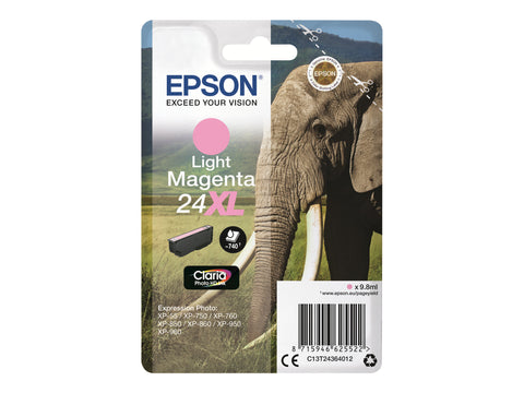EPSON 1LB 24XL ink cartridge light magenta high capacity 9.8ml 740 pages 1-pack RF-AM blister w/s