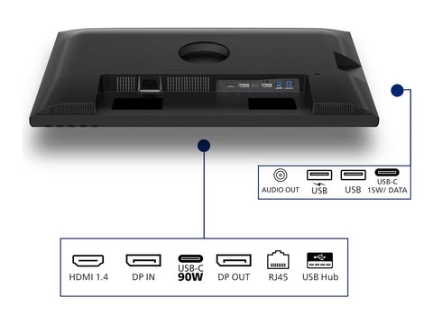 PHILIPS 24p 1920x1200 100Hz IPS Flat H/A 150 MM USB C DOCKING DISPLAY Daisy chain DICOM TUV EyeSafe certified USB HUB SPEAKERS