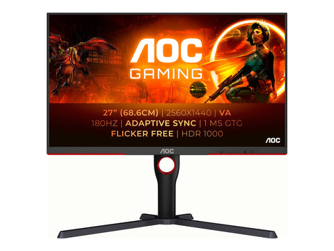 AOC Q27G3XMN/BK 27p 2560x1440 IPS MiniLED 336 Zones 180Hz Freesync Premium DP 2xHDMI