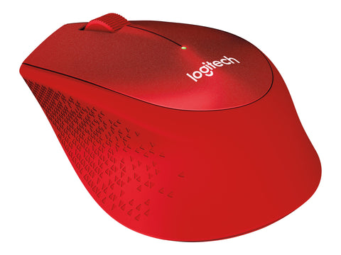 LOGITECH M330 SILENT PLUS Mouse 3 buttons wireless 2.4 GHz USB wireless receiver red