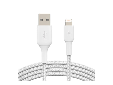 BELKIN BOOST CHARGE USB-A to Lightning Cable Braided 2M White