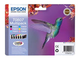 EPSON 3LB T0807 ink cartridge black and five colour standard capacity black and colour: 7.4ml 6-pack blister without alarm