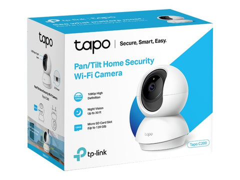TP-LINK Pan/Tilt Home Security WiFi Camera Day/Night view 1080p FHD Micro SD card storage Up to 128Go H.264 Video 360/114 view angle