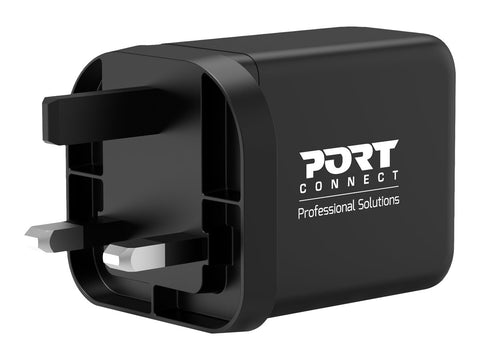 PORT DESIGNS 65W Gan Charger USB-C & USB-A Gallium Nitride Gan Technology More Efficient Smaller Lighter And Less Energy Consuming
