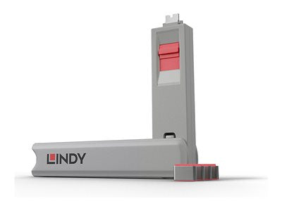LINDY USB C Port Blocker Key Red