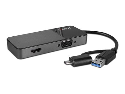 LINDY USB 3.0 Type A and C to HDMI & VGA