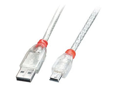 LINDY USB Cable A/Mini-B transp. 0.5m