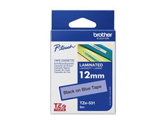 BROTHER RUBAN TZ 12MM NOIR / BL