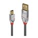 LINDY 0.5m USB 2.0 A/Min-B Cable Cromo