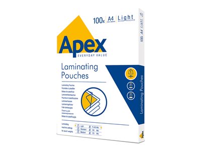 FELLOWES APEX POCHETTES A4 80 MIC 100PK