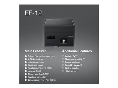 EPSON EF-12 Projector FHD 1000Lm