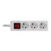 LINDY Mains 3 way gang socket switch FR