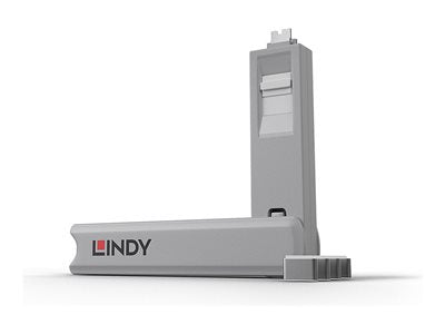 LINDY USB C Port Blocker Key White