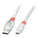 LINDY USB Cable A/Mini-B transp. 0.5m