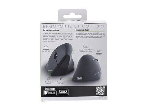 TNB ERGO - Souris ergonomique trackball filaire USB-A + USB-C - noir