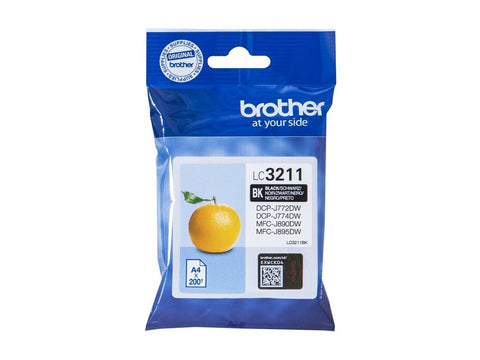 BROTHER LC3211BK Black Ink Cartridge with 200-pages capacity