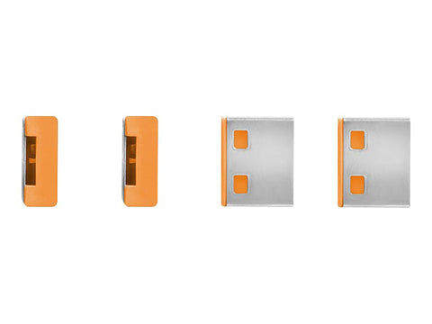 LINDY Clé USB et 4 bloqueurs de ports USB Orange