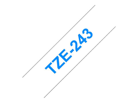 BROTHER P-TOUCH TZE-243 bleu sur blanc 18mm