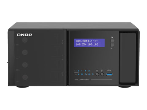 QNAP QGD-3014-16PT J4125 4x3.5p HDD 2xM.2 SATA SSD 2xUSB3.0 14 1GbE RJ45 PoE ports 2 1GbE SFP+/RJ45 combo PoE