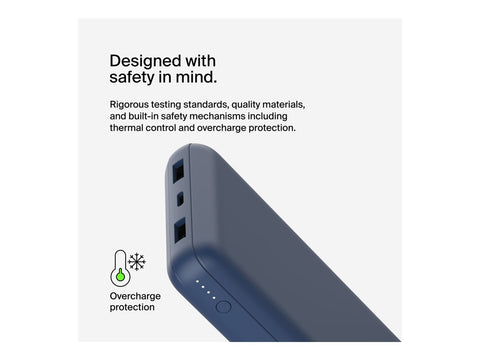 BELKIN Powerbank 20K 15W USB-C + 2 USB-A Bleu