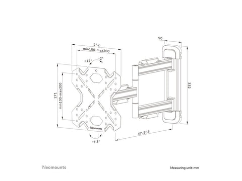 NEOMOUNTS WL40S-850BL12 Support pour écran mural 32-55p - orientable - installation rapide