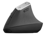 LOGITECH MX Vertical Vertical mouse ergonomic optical 6 buttons wireless wired Bluetooth 2.4 GHz USB wireless receiver graphite