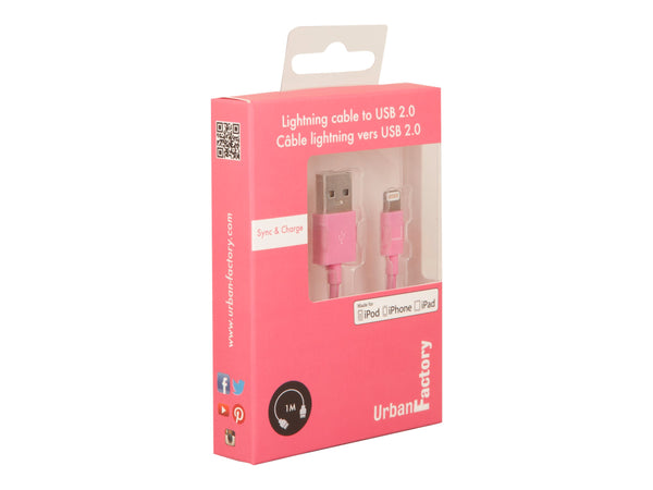 URBAN FACTORY CABLE LIGHTNING MFI 1M ROSE BOITE