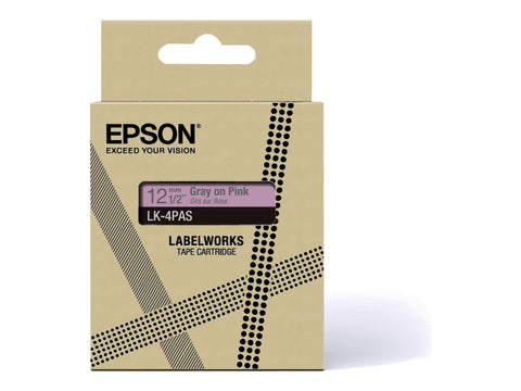 EPSON Colour Tape Pink/Grey 12mm 8m LK-4PAS