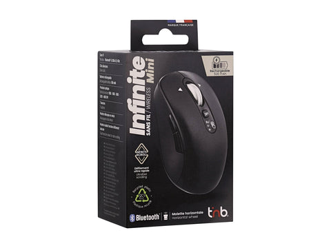 TNB INFINITE MINI - Souris sans fil rechargeable molette double fonction - noir