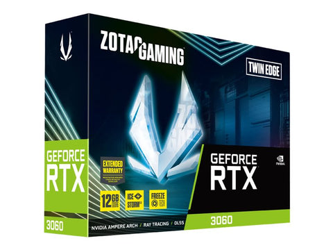 ZOTAC GAMING GeForce RTX 3060 Twin Edge 12Go GDDR6 192bit 3xDisplayPort + HDMI 192bit memory bus PCI Express 4.0 16x
