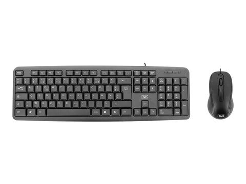 TNB BRIDGE - Wired mouse + keyboard AZERTY- black (FR)