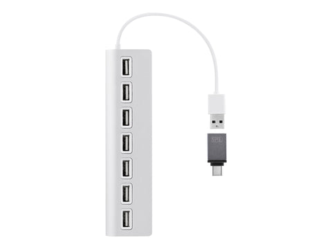 TNB Selfpowered 7Port USB Hub Refined Aluminum Design 7 USB 2.0 Ports