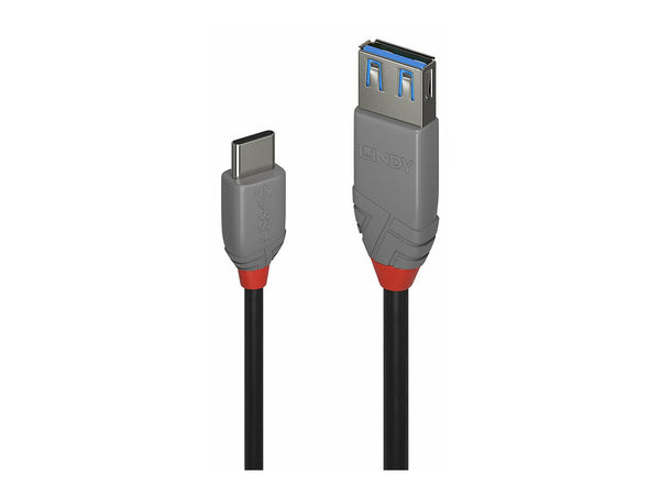 LINDY Câble Adaptateur USB 3.1 Type C vers A Anthra Line 0.15m