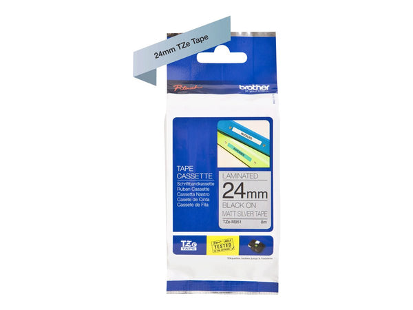 BROTHER P-TOUCH TZE-M951 noir sur silver-matt 24mm