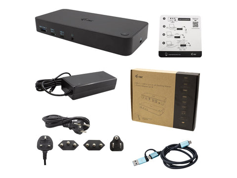 I-TEC USB 3.0/USB-C/Thunderbolt 3x 4K Docking Station 3xHDMI 2xDP GLAN 2xUSB-C 2xUSB 3.0 3.5mm Combo Audio/Mic PD 100W