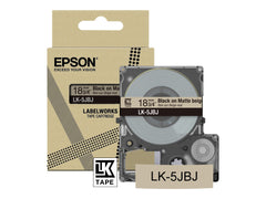 EPSON Matte Tape Beige/Black 18mm 8m LK-5JBJ