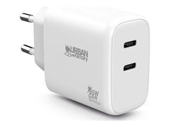 URBAN FACTORY Powee Gan Charger USB-C 65W - 1 Port Usb-C 45W + 1 Port USB-C 20W