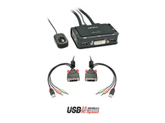 LINDY Switch KVM Compact DVI-D Single Link USB 2.0 & Audio 2 ports