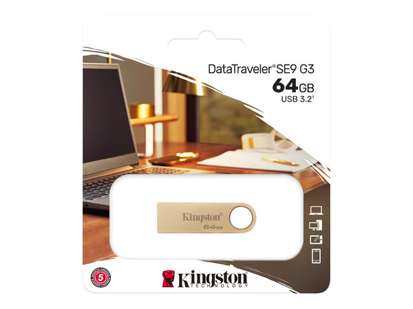 KINGSTON 64Go 220Mo/s Metal USB 3.2 Gen 1 DataTraveler SE9 G3